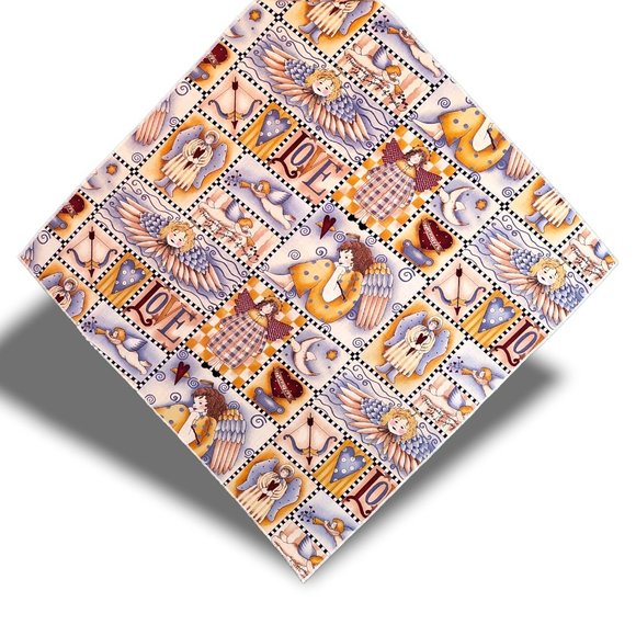 Home Dining Cloth Napkins Set (4) Messages From Angels Pattern Super Colorful - Picture 2 of 8